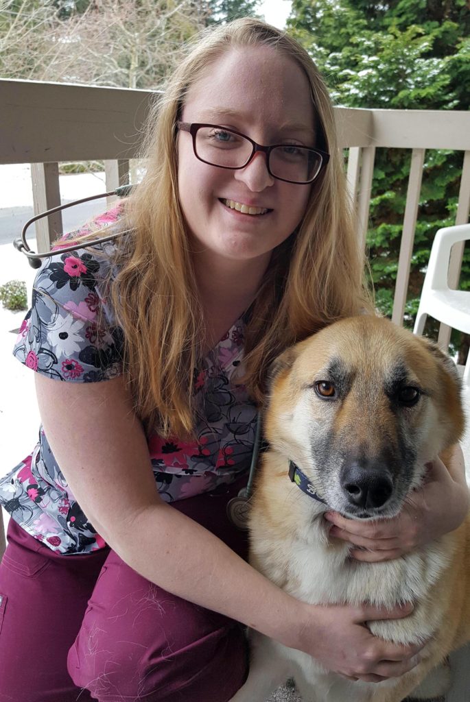 Emily with her dog